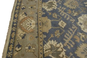 Slate Grey Floral 8X10 Oushak Chobi Oriental Rug