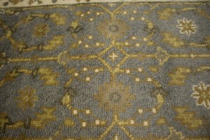 Gray Floral 3X8 Oushak Chobi Oriental Runner Rug