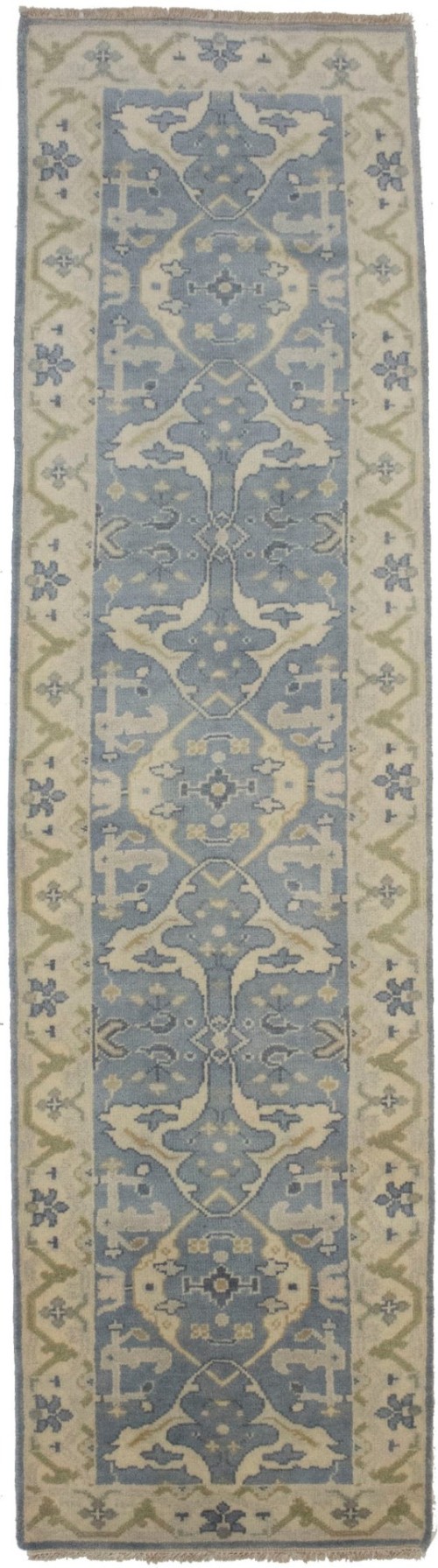 Gray Floral 3X10 Oushak Oriental Runner Rug