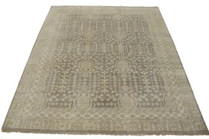 Warm Stone Floral 8'5X9'9 Oushak Chobi Oriental Rug