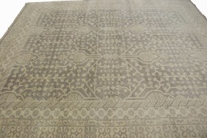 Warm Stone Floral 8'5X9'9 Oushak Chobi Oriental Rug