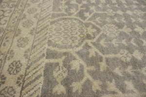 Warm Stone Floral 8'5X9'9 Oushak Chobi Oriental Rug