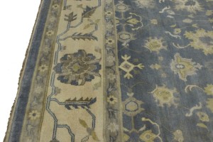 Slate Grey Floral 12X16 Oushak Chobi Oriental Rug
