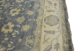 Slate Grey Floral 12X16 Oushak Chobi Oriental Rug
