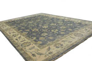 Slate Grey Floral 12X16 Oushak Chobi Oriental Rug