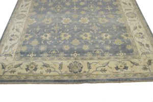 Slate Grey Floral 12X16 Oushak Chobi Oriental Rug