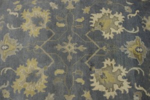 Slate Grey Floral 12X16 Oushak Chobi Oriental Rug