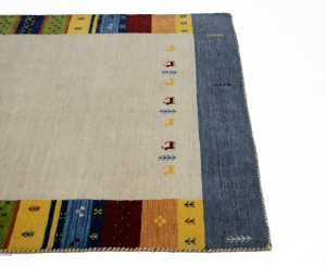 Multicolored Tribal Border 4'7X6'5 Lori Gabbeh Oriental Rug