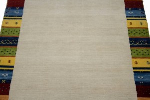 Multicolored Tribal Border 4'7X6'5 Lori Gabbeh Oriental Rug