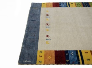 Multicolored Tribal Border 4'7X6'5 Lori Gabbeh Oriental Rug