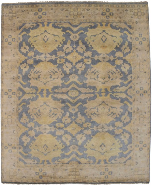 Slate Grey Floral 8X10 Oushak Chobi Oriental Rug