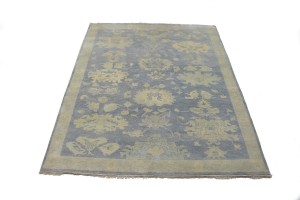 Gray Floral 8X10 Oushak Chobi Oriental Rug