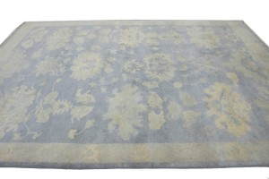 Gray Floral 8X10 Oushak Chobi Oriental Rug