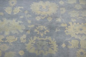 Gray Floral 8X10 Oushak Chobi Oriental Rug