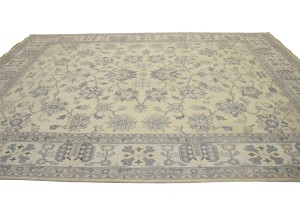 Vanilla Cream Floral 12X15 Oushak Chobi Oriental Rug