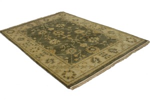 Warm Stone Floral 4X6 Oushak Chobi Oriental Rug