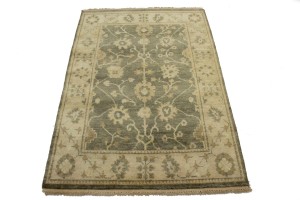 Warm Stone Floral 4X6 Oushak Chobi Oriental Rug