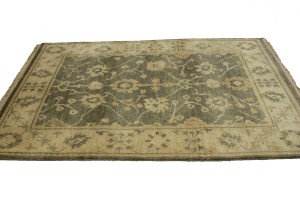 Warm Stone Floral 4X6 Oushak Chobi Oriental Rug