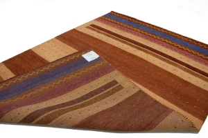 Multicolored Tribal Stripes 7X10 Indo Gabbeh Oriental Rug