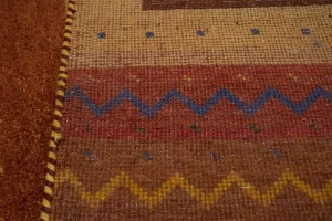 Multicolored Tribal Stripes 7X10 Indo Gabbeh Oriental Rug
