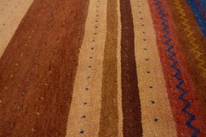 Multicolored Tribal Stripes 7X10 Indo Gabbeh Oriental Rug