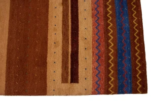 Multicolored Tribal Stripes 7X10 Indo Gabbeh Oriental Rug