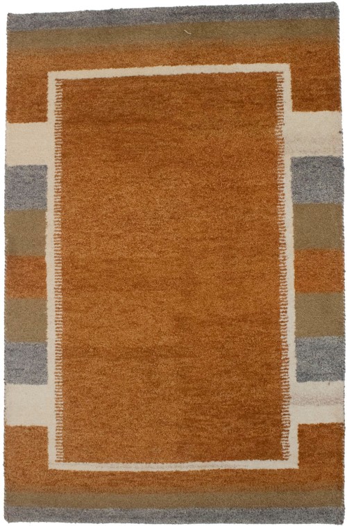 Rust Orange Tribal 4X6 Indo-Gabbeh Oriental Rug