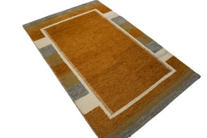 Rust Orange Tribal 4X6 Indo-Gabbeh Oriental Rug