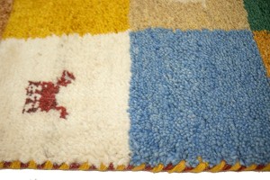 Multicolored Checkered 4X6 Indo-Gabbeh Oriental Rug