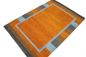 Orange Tribal 4X6 Indo-Gabbeh Oriental Rug