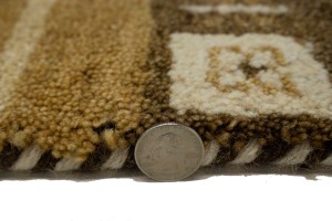 Multicolored Tribal Bordered 4X6 Indo-Gabbeh Oriental Rug