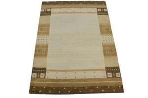 Multicolored Tribal Bordered 4X6 Indo-Gabbeh Oriental Rug