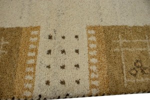 Multicolored Tribal Bordered 4X6 Indo-Gabbeh Oriental Rug