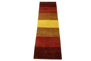 Multicolored Tribal 2'5X8'4 Indo-Gabbeh Oriental Runner Rug