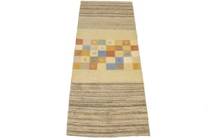 Multicolored Tribal 3X7 Indo-Gabbeh Oriental Runner Rug