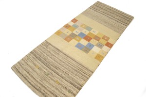 Multicolored Tribal 3X7 Indo-Gabbeh Oriental Runner Rug