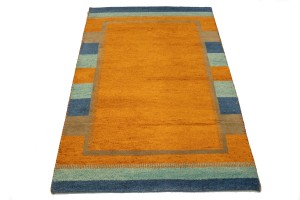 Tangerine Orange Tribal 4X6 Indo-Gabbeh Oriental Rug
