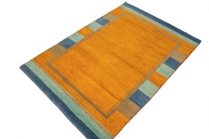 Tangerine Orange Tribal 4X6 Indo-Gabbeh Oriental Rug