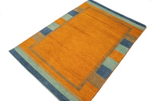 Tangerine Orange Tribal 4X6 Indo-Gabbeh Oriental Rug