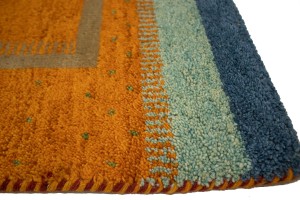 Tangerine Orange Tribal 4X6 Indo-Gabbeh Oriental Rug