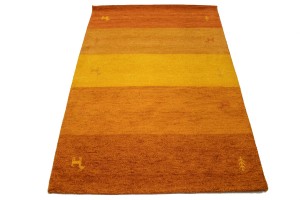 Gold & Rust Stripes 4X6 Indo-Gabbeh Oriental Rug