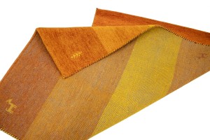 Gold & Rust Stripes 4X6 Indo-Gabbeh Oriental Rug