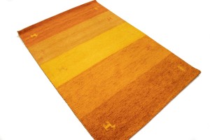 Gold & Rust Stripes 4X6 Indo-Gabbeh Oriental Rug