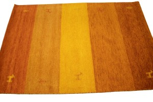 Gold & Rust Stripes 4X6 Indo-Gabbeh Oriental Rug