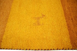 Gold & Rust Stripes 4X6 Indo-Gabbeh Oriental Rug