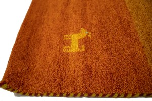 Gold & Rust Stripes 4X6 Indo-Gabbeh Oriental Rug