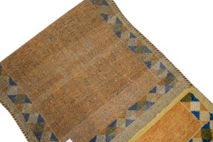 Rusty Peach Bordered Tribal 2'9X6'4 Indo-Gabbeh Oriental Rug