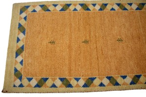 Rusty Peach Bordered Tribal 2'9X6'4 Indo-Gabbeh Oriental Rug