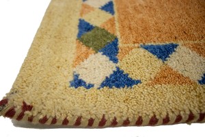 Rusty Peach Bordered Tribal 2'9X6'4 Indo-Gabbeh Oriental Rug