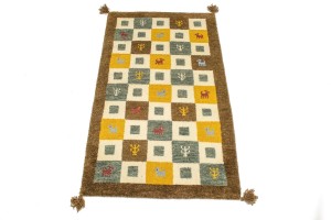 Multicolored Tribal 2X4 Indo-Gabbeh Oriental Rug